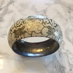 Silver and White bangle